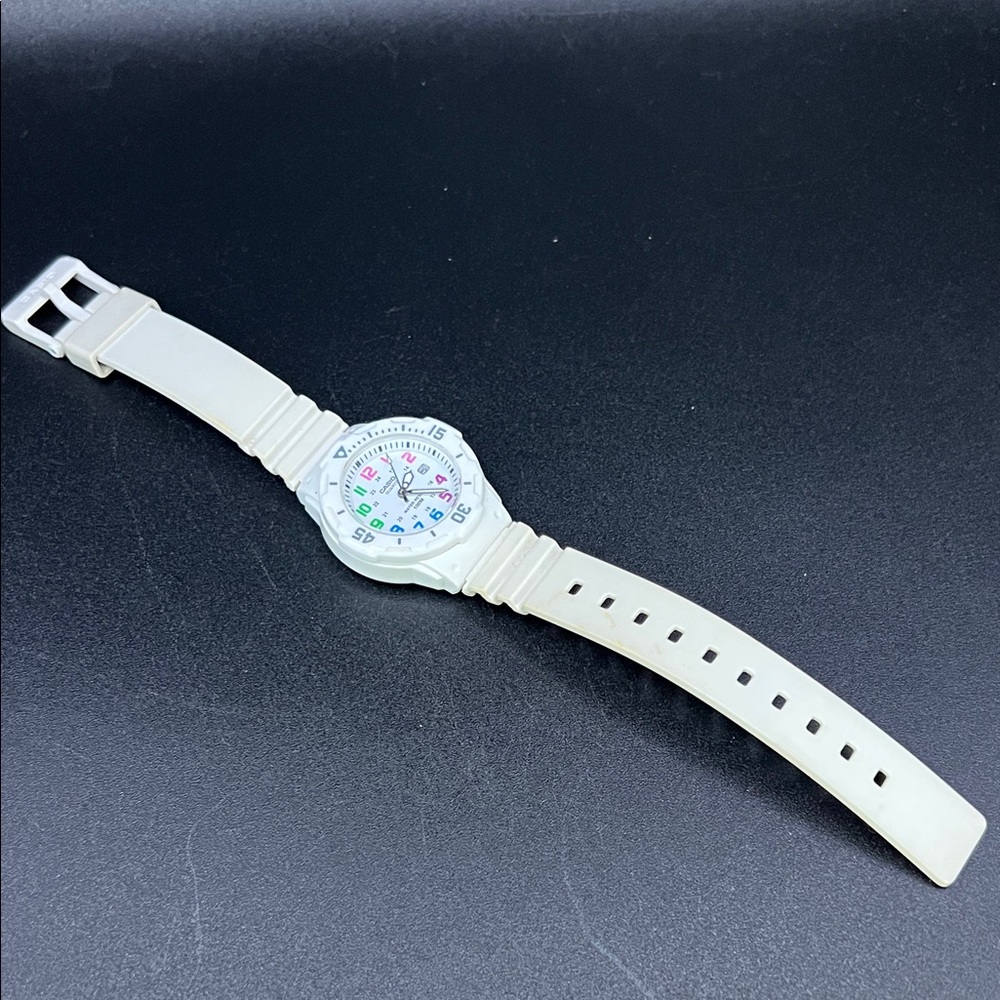 Casio Women’s White Watch with Multicolor Numerals - Picture 2 of 10